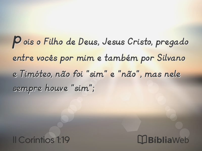 II Coríntios 1:19 em imagem para compartilhar