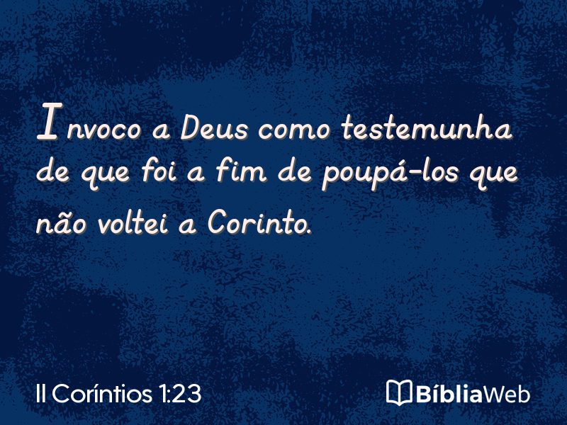 II Coríntios 1:23 em imagem para compartilhar