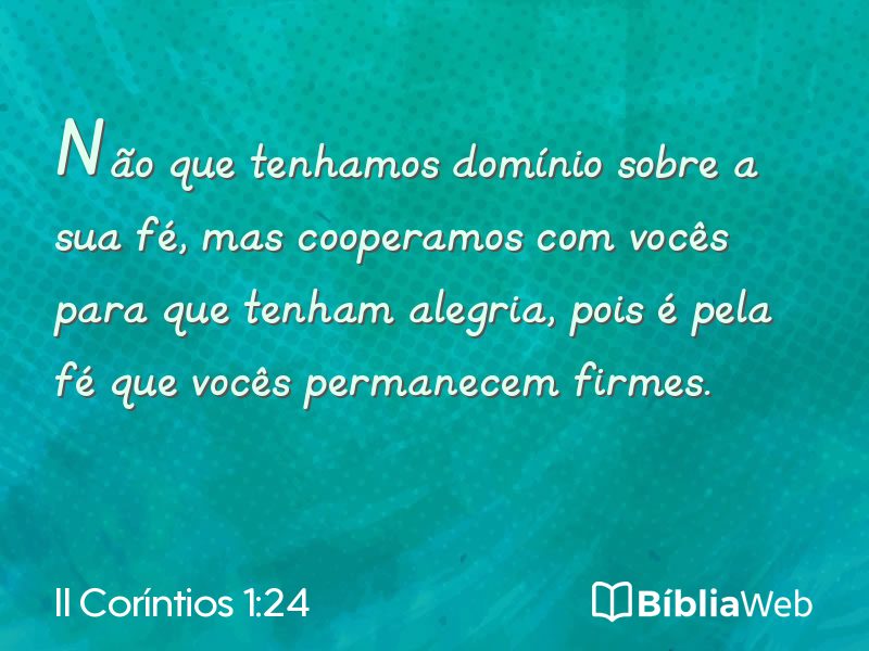 II Coríntios 1:24 em imagem para compartilhar