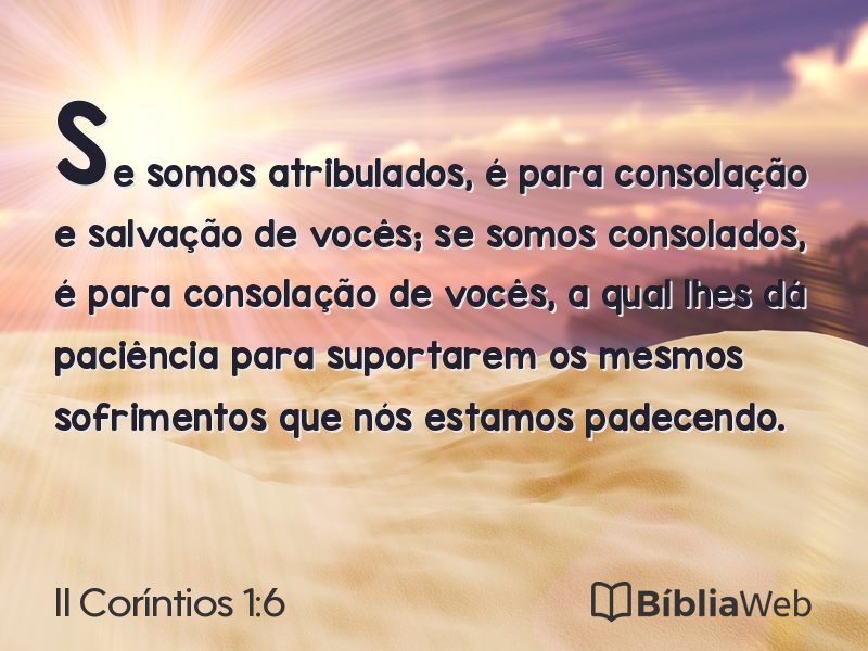 II Coríntios 1:6 em imagem para compartilhar