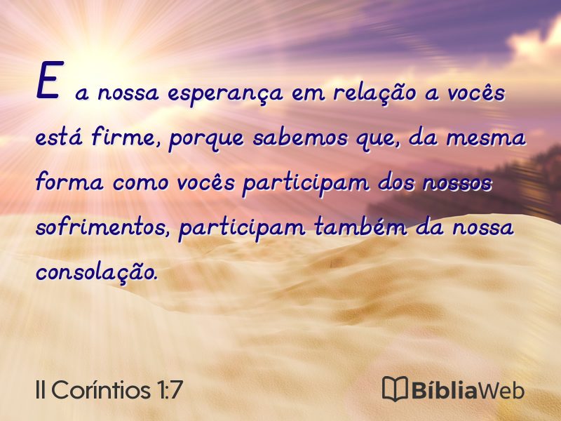 II Coríntios 1:7 em imagem para compartilhar