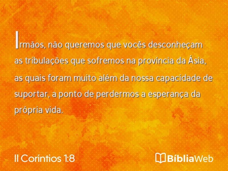 II Coríntios 1:8 em imagem para compartilhar