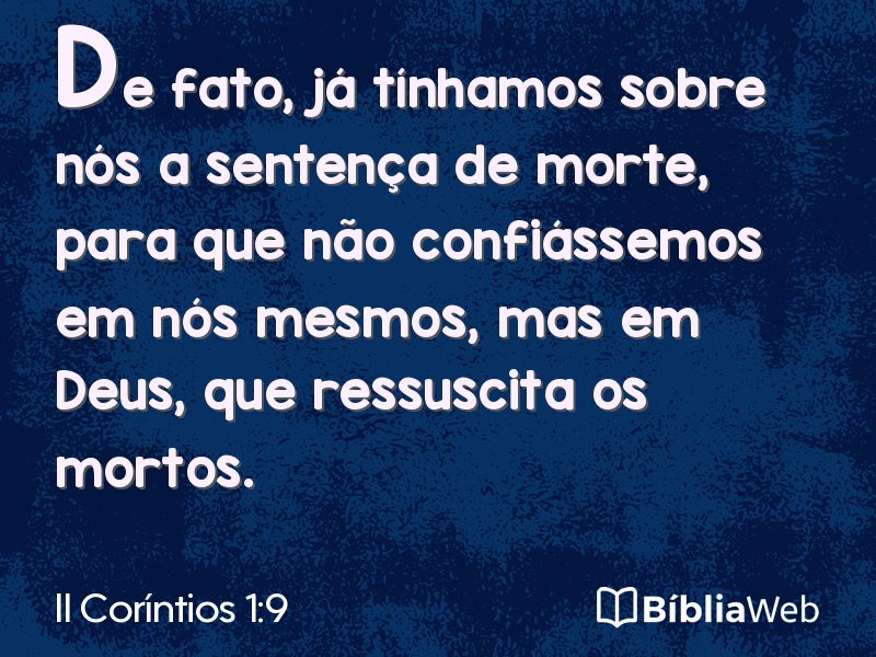 II Coríntios 1:9 em imagem para compartilhar