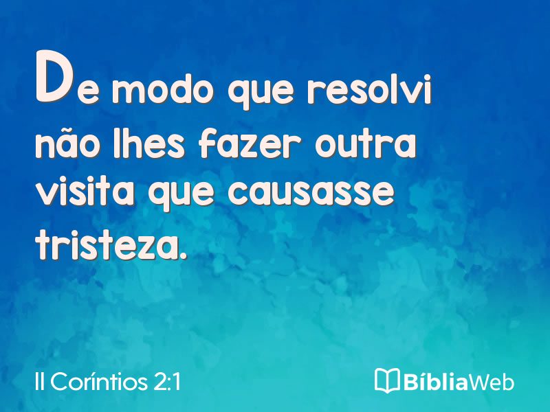 II Coríntios 2:1 em imagem para compartilhar