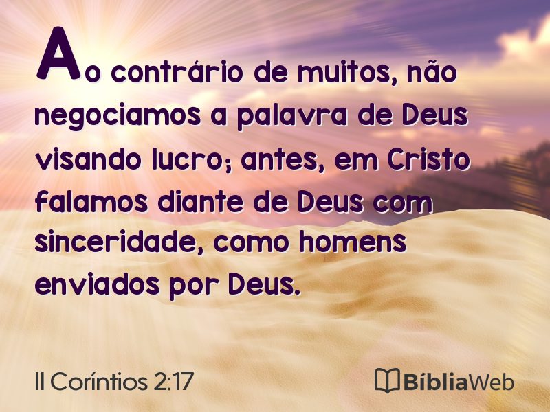 II Coríntios 2:17 em imagem para compartilhar