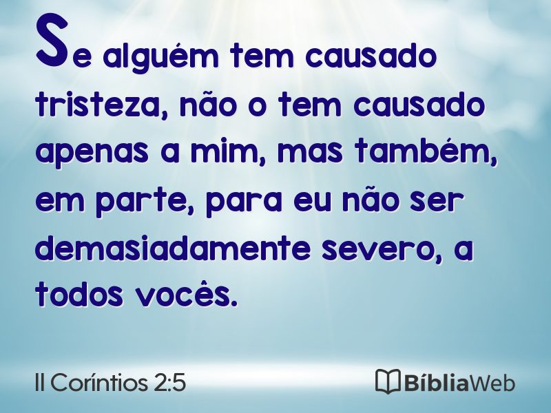 II Coríntios 2:5 em imagem para compartilhar