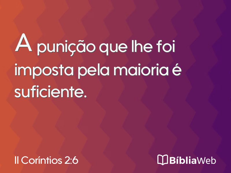 II Coríntios 2:6 em imagem para compartilhar