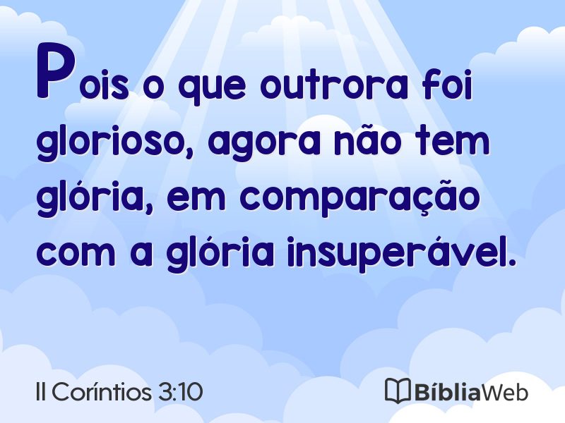 II Coríntios 3:10 em imagem para compartilhar