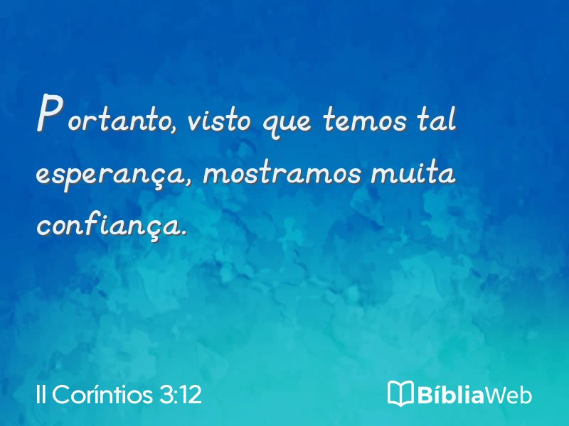 II Coríntios 3:12 em imagem para compartilhar