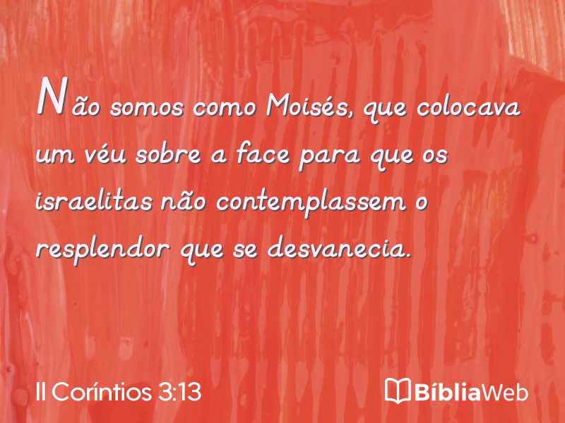 II Coríntios 3:13 em imagem para compartilhar