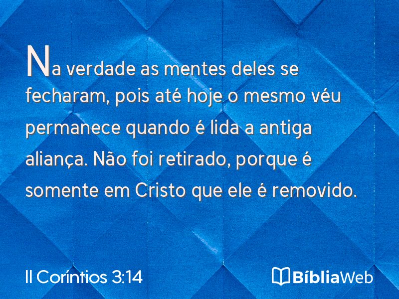 II Coríntios 3:14 em imagem para compartilhar