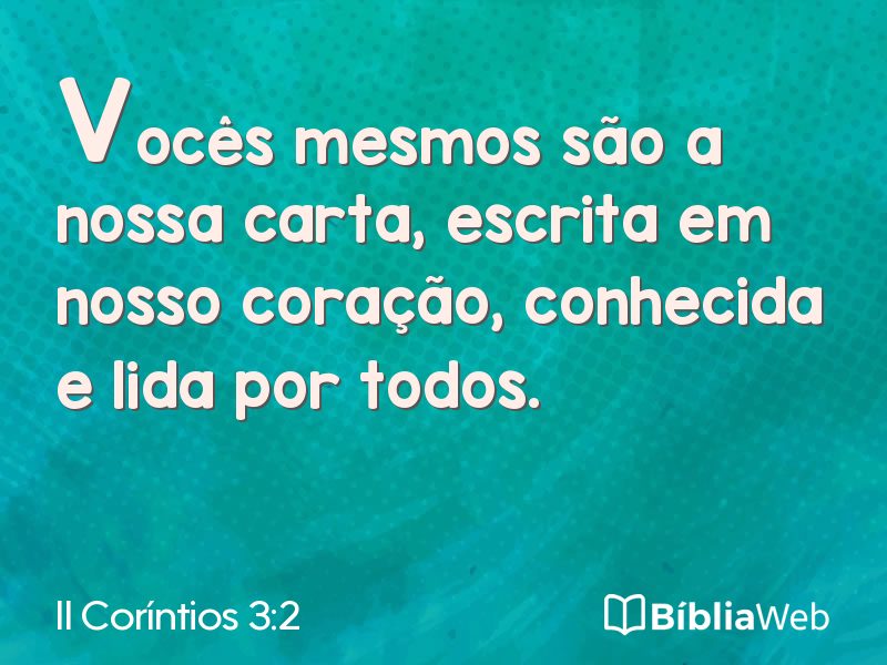 II Coríntios 3:2 em imagem para compartilhar