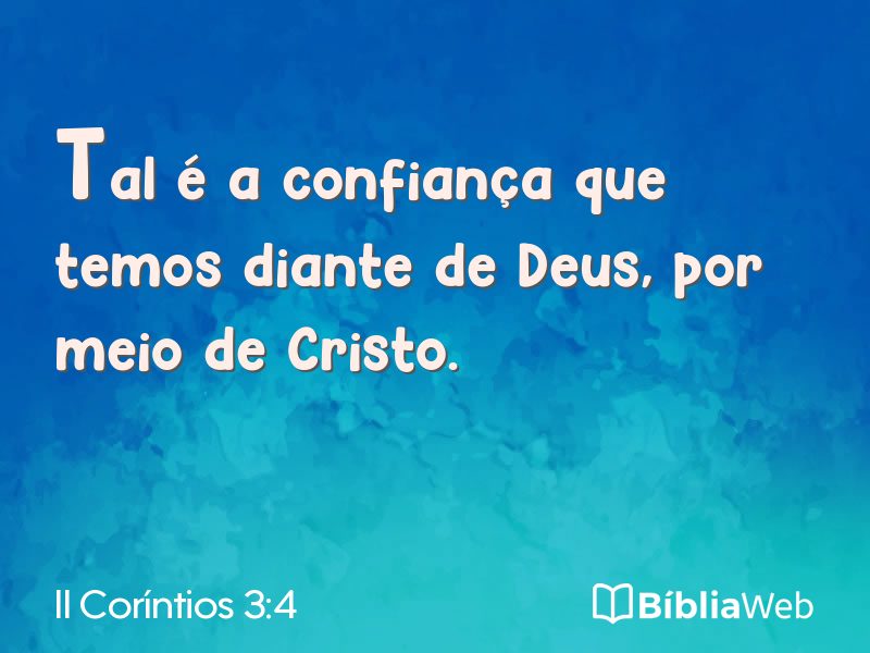 II Coríntios 3:4 em imagem para compartilhar