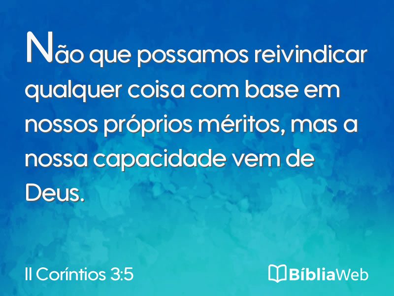 II Coríntios 3:5 em imagem para compartilhar