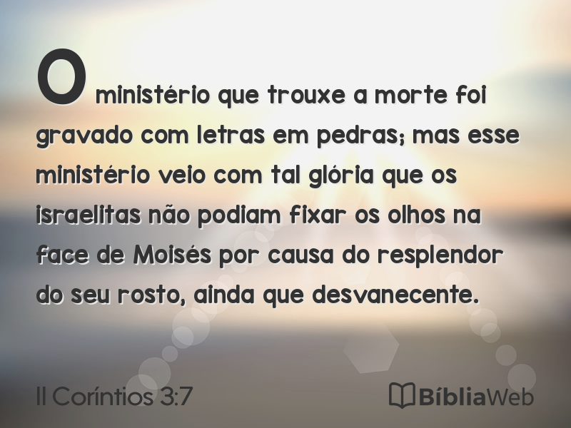 II Coríntios 3:7 em imagem para compartilhar