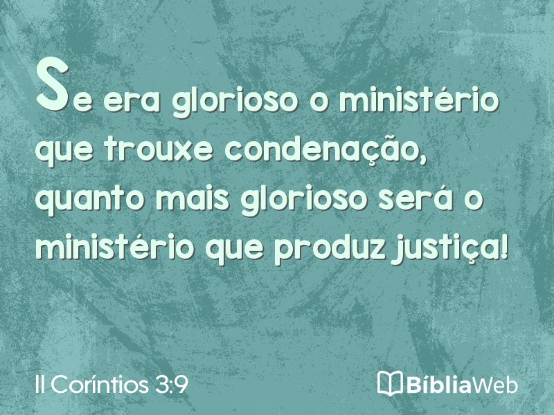 II Coríntios 3:9 em imagem para compartilhar