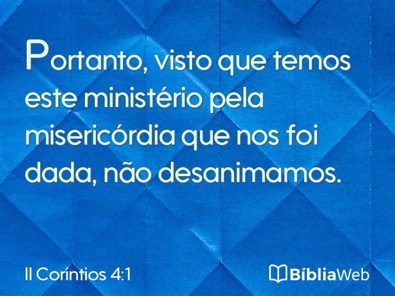 II Coríntios 4:1 em imagem para compartilhar