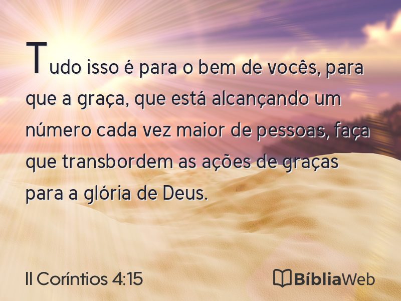 II Coríntios 4:15 em imagem para compartilhar