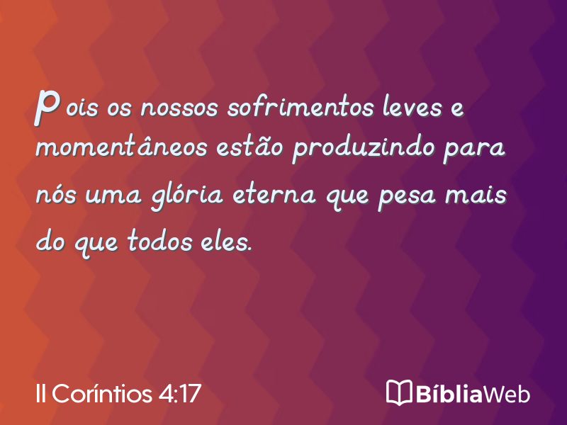 II Coríntios 4:17 em imagem para compartilhar