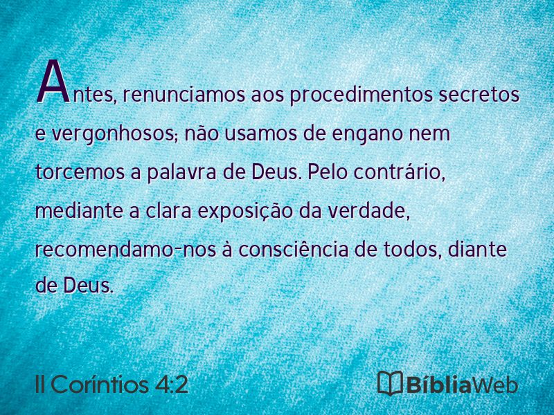 II Coríntios 4:2 em imagem para compartilhar