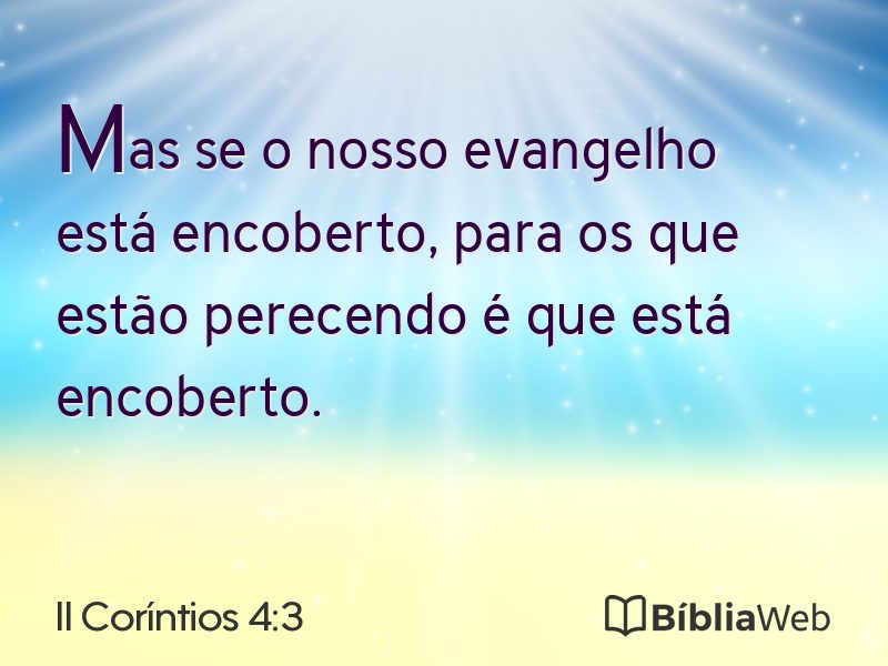 II Coríntios 4:3 em imagem para compartilhar