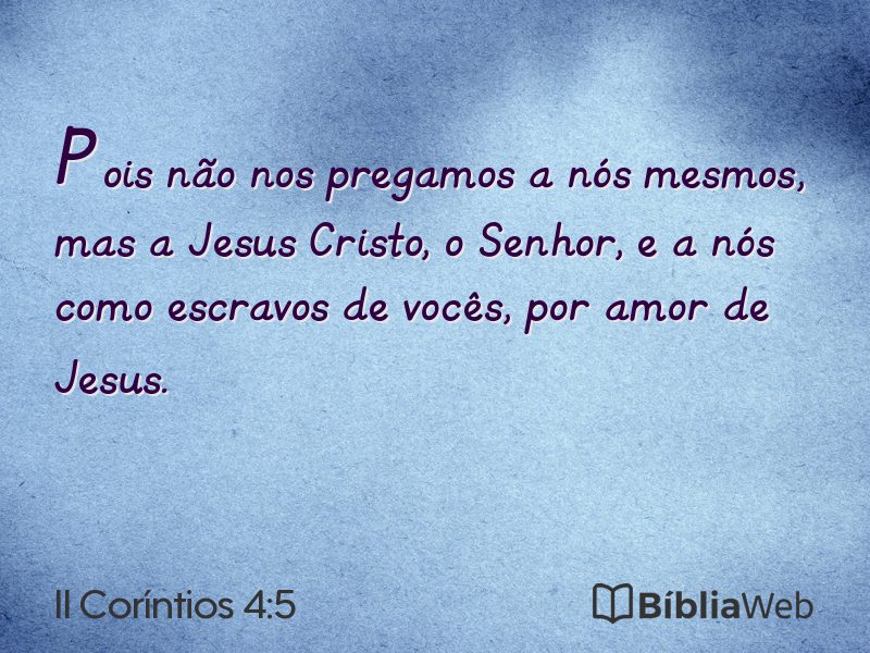 II Coríntios 4:5 em imagem para compartilhar