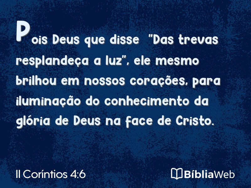 II Coríntios 4:6 em imagem para compartilhar