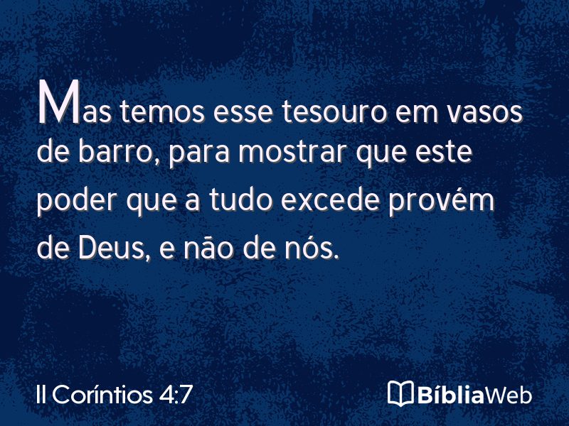 II Coríntios 4:7 em imagem para compartilhar