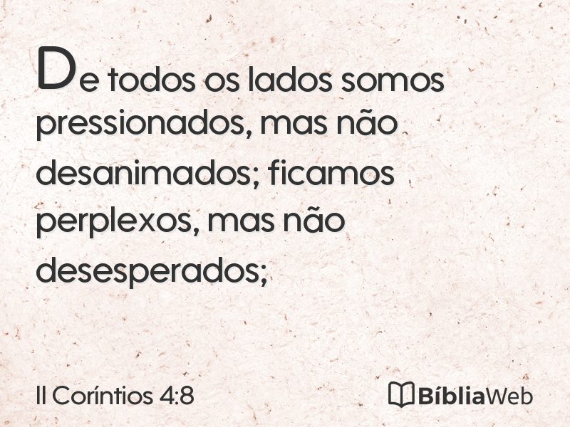 II Coríntios 4:8 em imagem para compartilhar