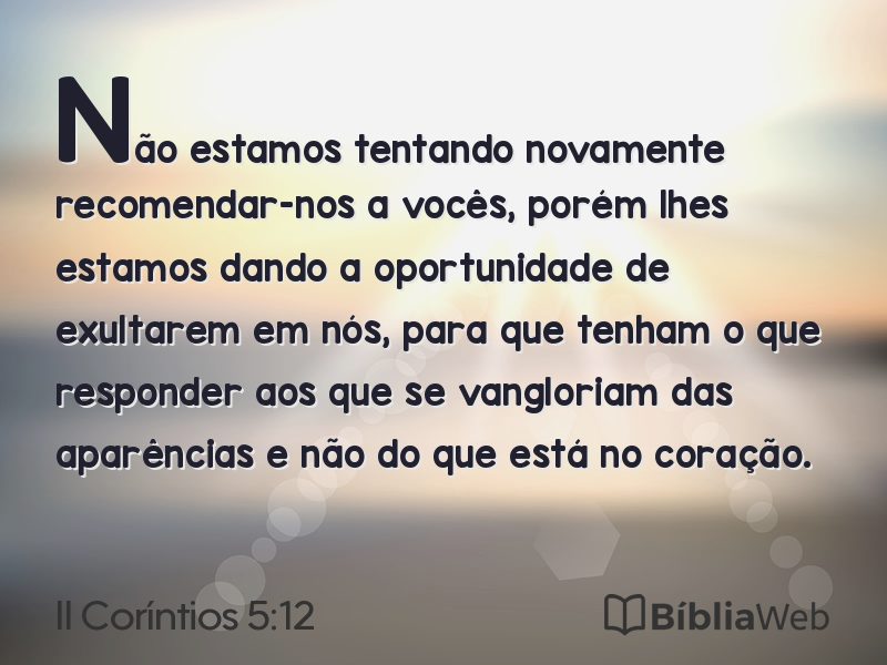 II Coríntios 5:12 em imagem para compartilhar