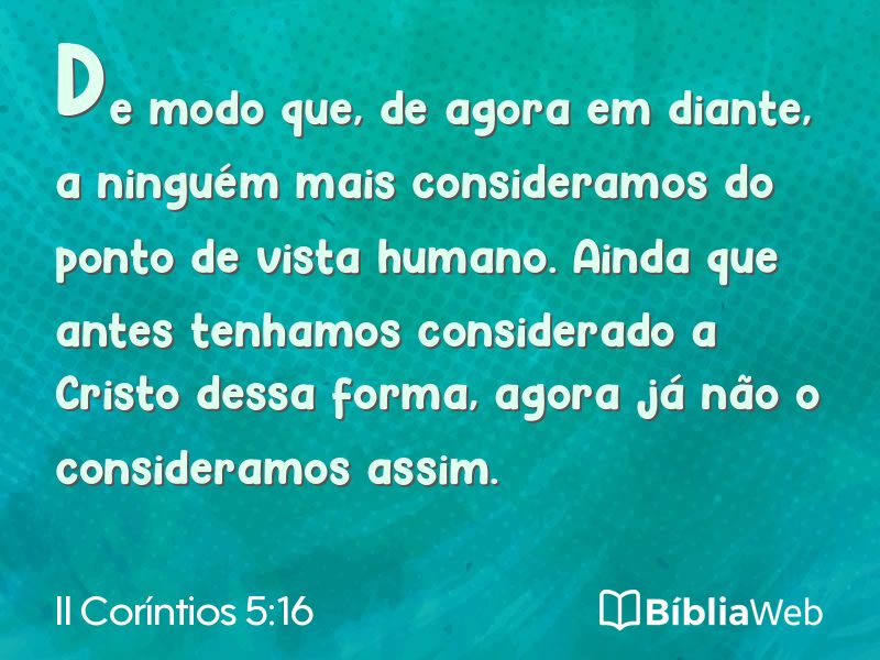 II Coríntios 5:16 em imagem para compartilhar
