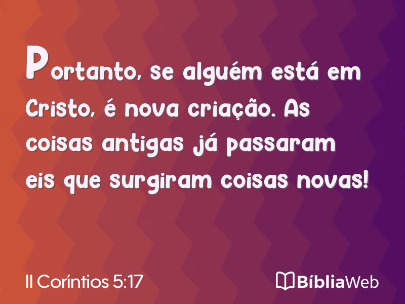 II Coríntios 5:17 em imagem para compartilhar