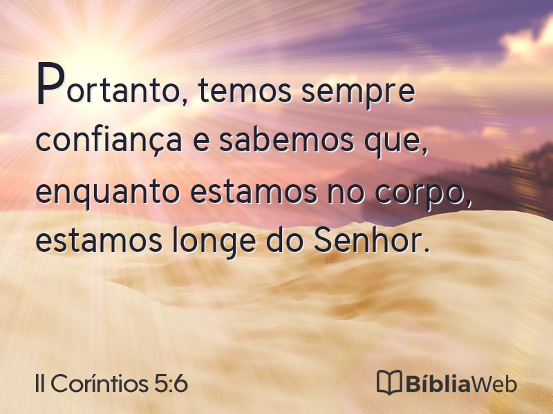 II Coríntios 5:6 em imagem para compartilhar