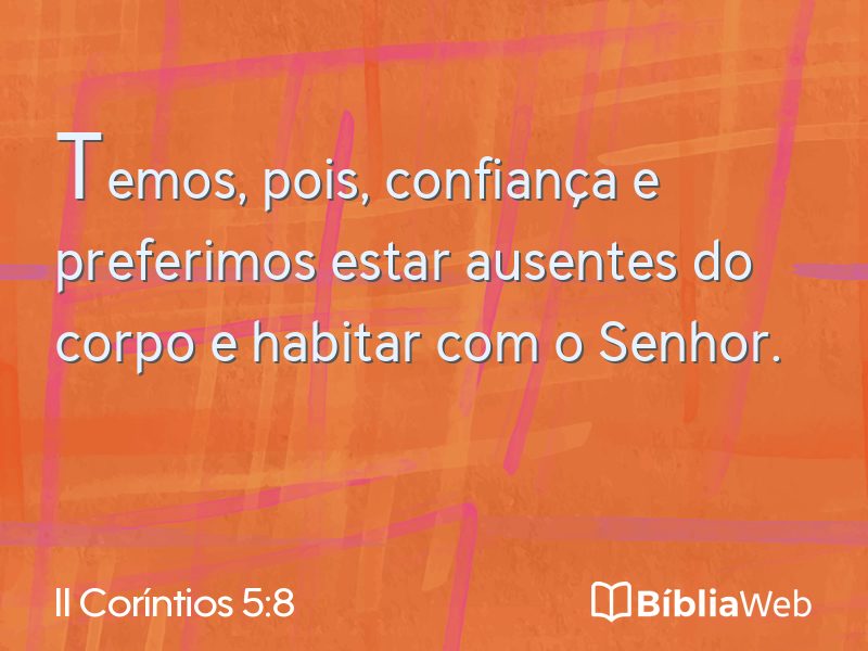 II Coríntios 5:8 em imagem para compartilhar