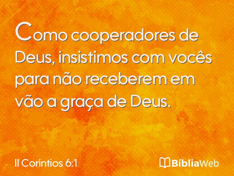 II Coríntios 6:1 em imagem para compartilhar