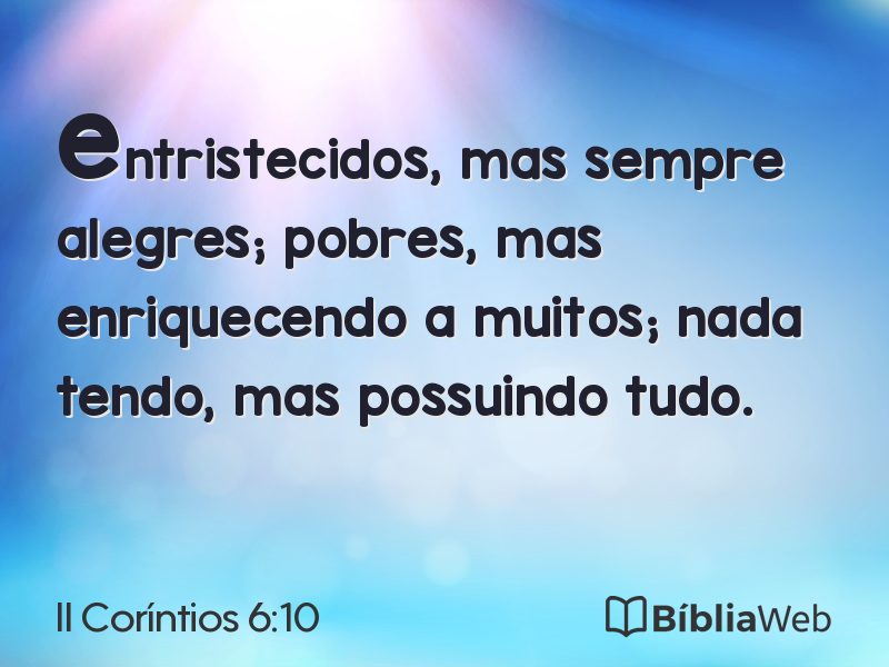 II Coríntios 6:10 em imagem para compartilhar