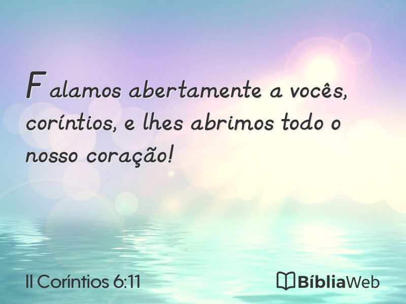 II Coríntios 6:11 em imagem para compartilhar