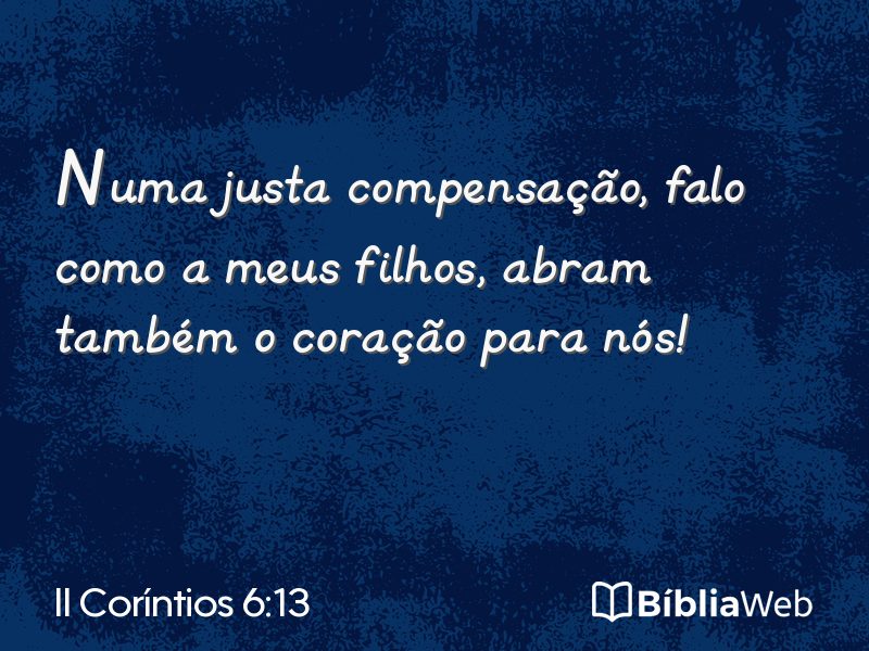 II Coríntios 6:13 em imagem para compartilhar