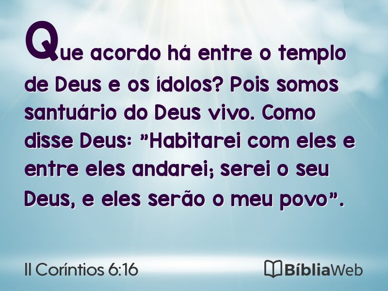 II Coríntios 6:16 em imagem para compartilhar