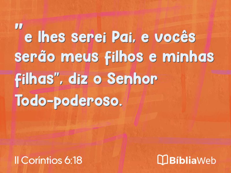 II Coríntios 6:18 em imagem para compartilhar