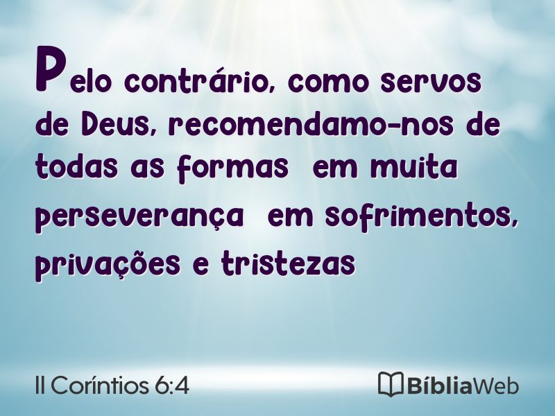 II Coríntios 6:4 em imagem para compartilhar