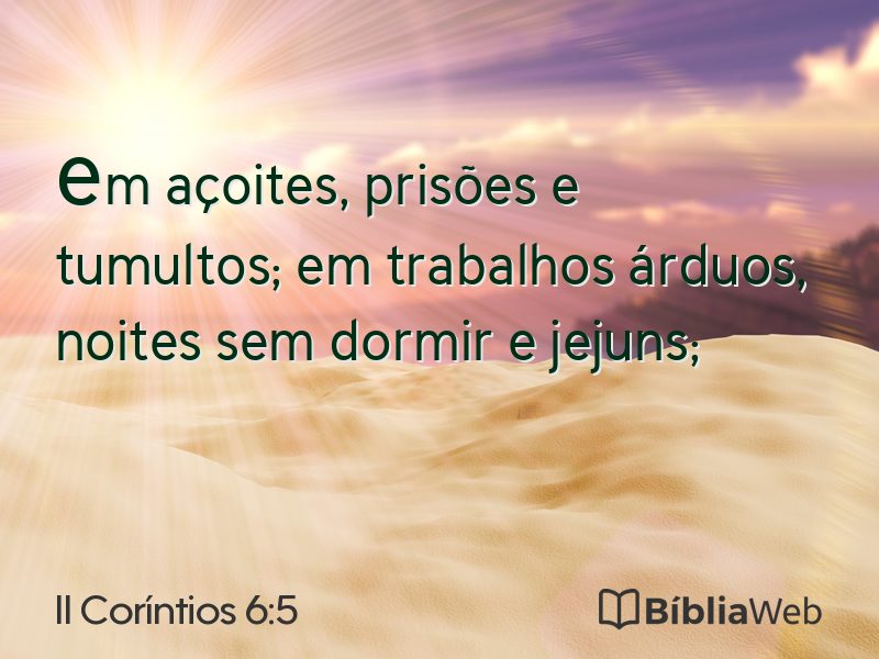 II Coríntios 6:5 em imagem para compartilhar