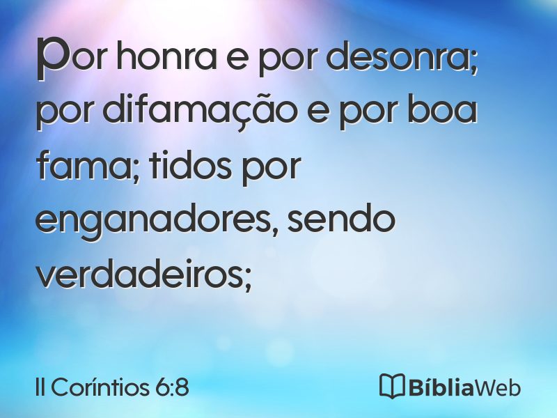 II Coríntios 6:8 em imagem para compartilhar