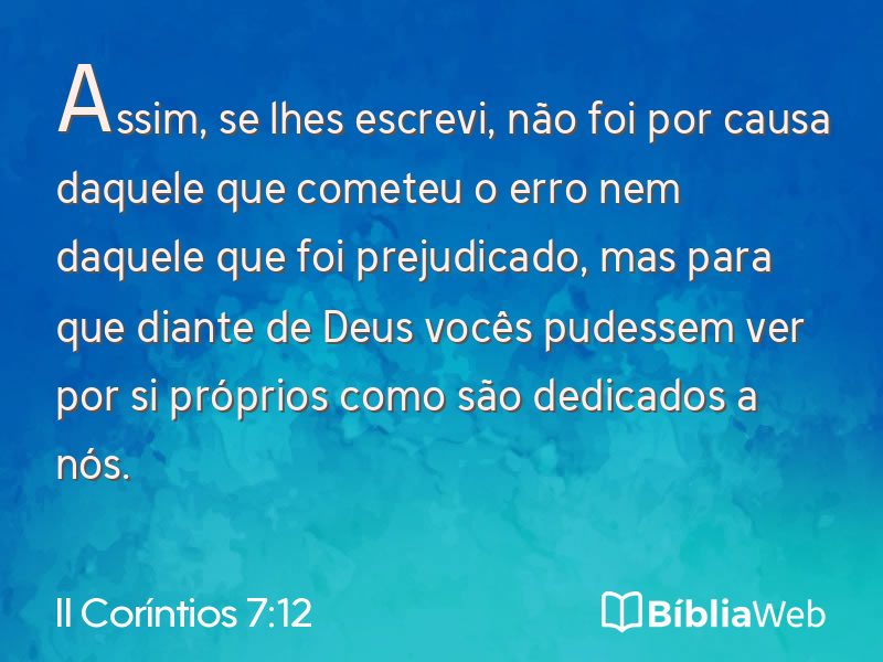 II Coríntios 7:12 em imagem para compartilhar