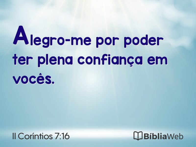 II Coríntios 7:16 em imagem para compartilhar