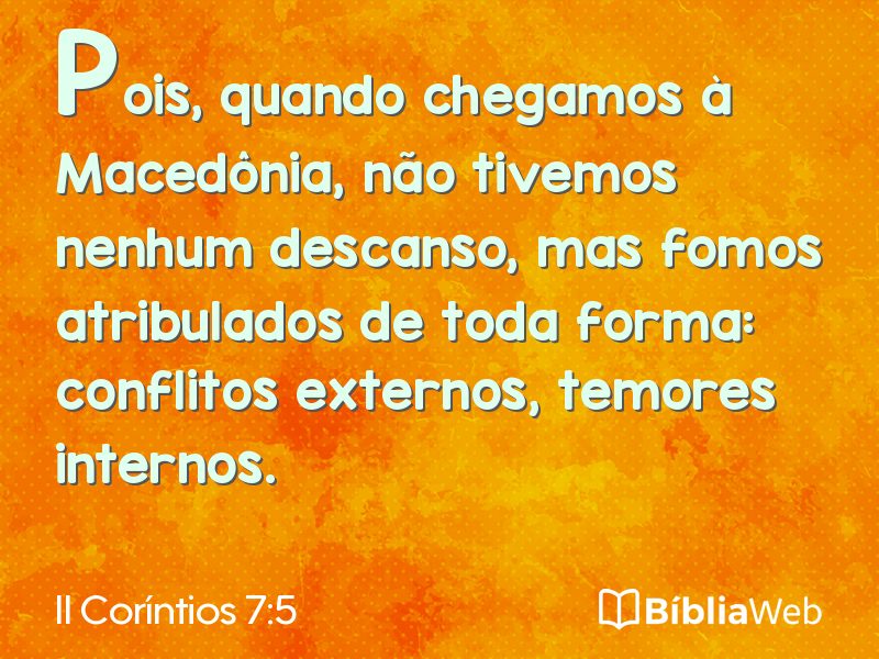 II Coríntios 7:5 em imagem para compartilhar