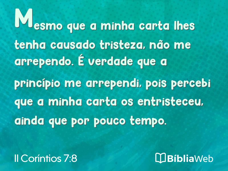 II Coríntios 7:8 em imagem para compartilhar
