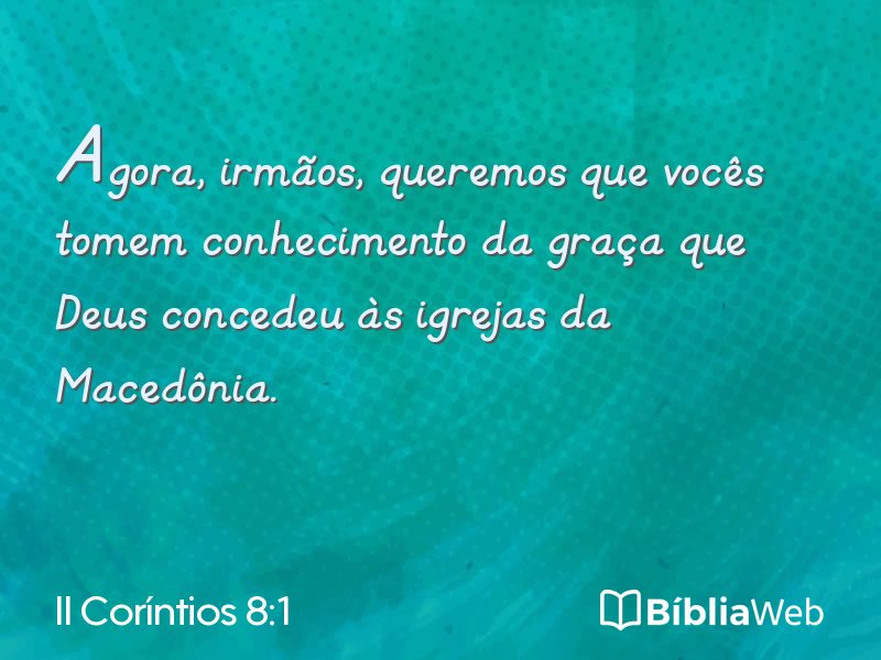 II Coríntios 8:1 em imagem para compartilhar