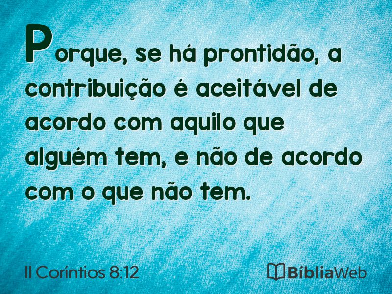 II Coríntios 8:12 em imagem para compartilhar