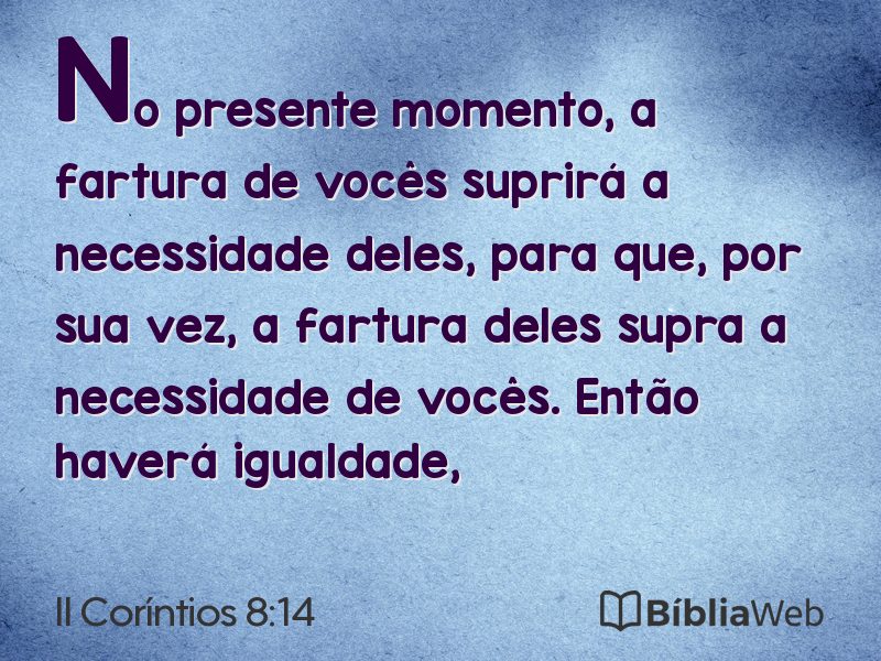 II Coríntios 8:14 em imagem para compartilhar
